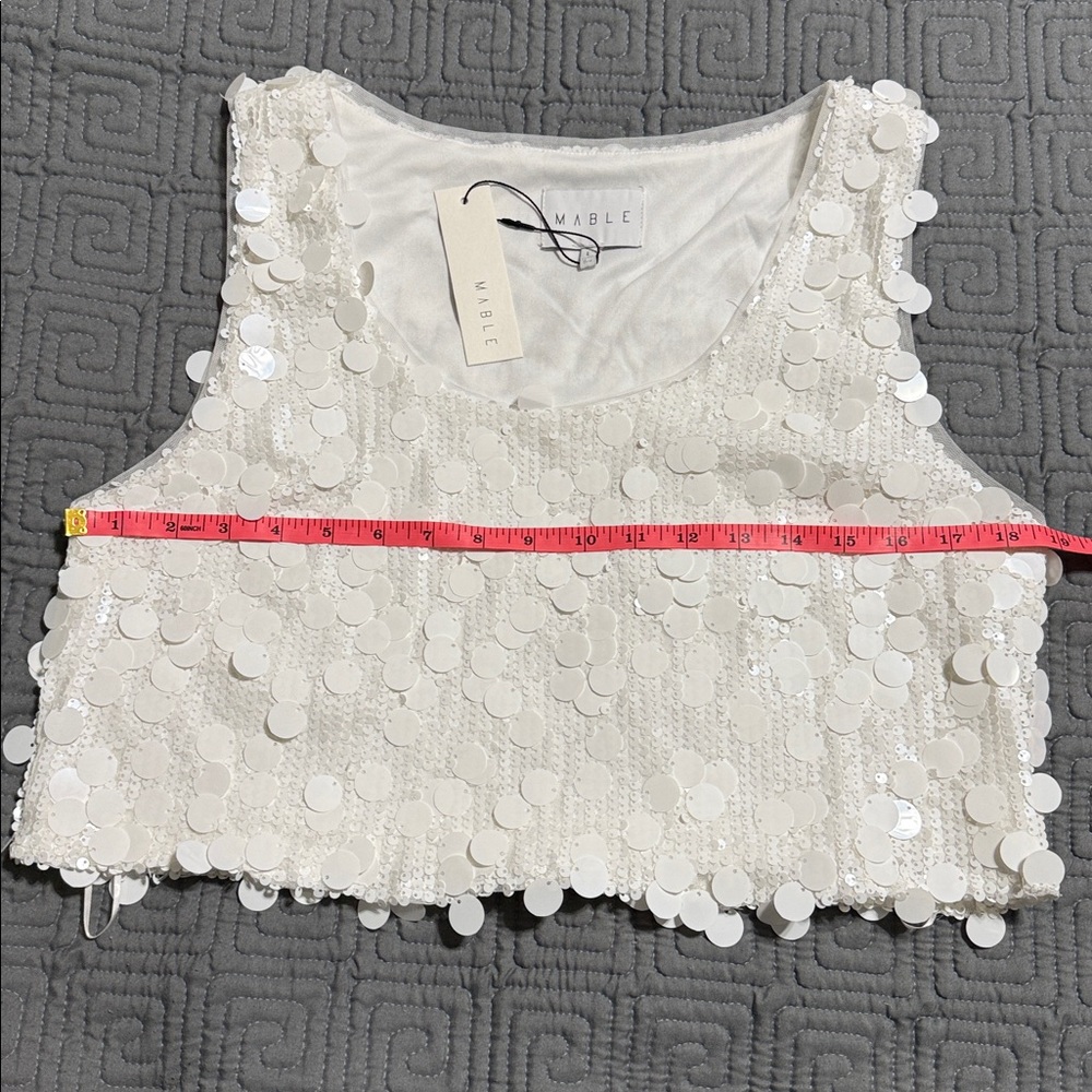 🔥🔥Mable White Sequin tank and mini skirt set - Picture 13 of 16